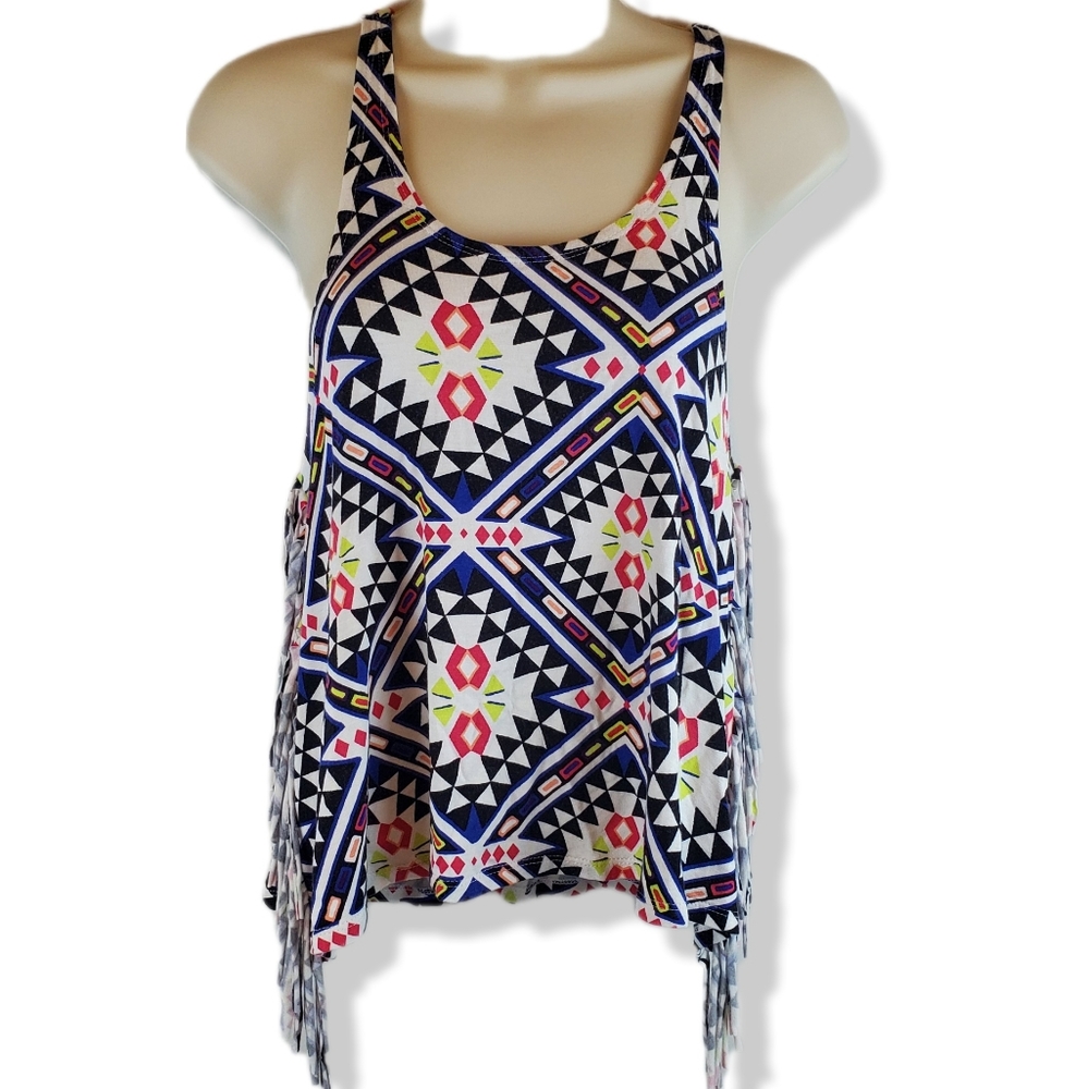 Womens Mason Mackenzie Southwestern Tribal Aztec Tank Top Shirt Size S NWT